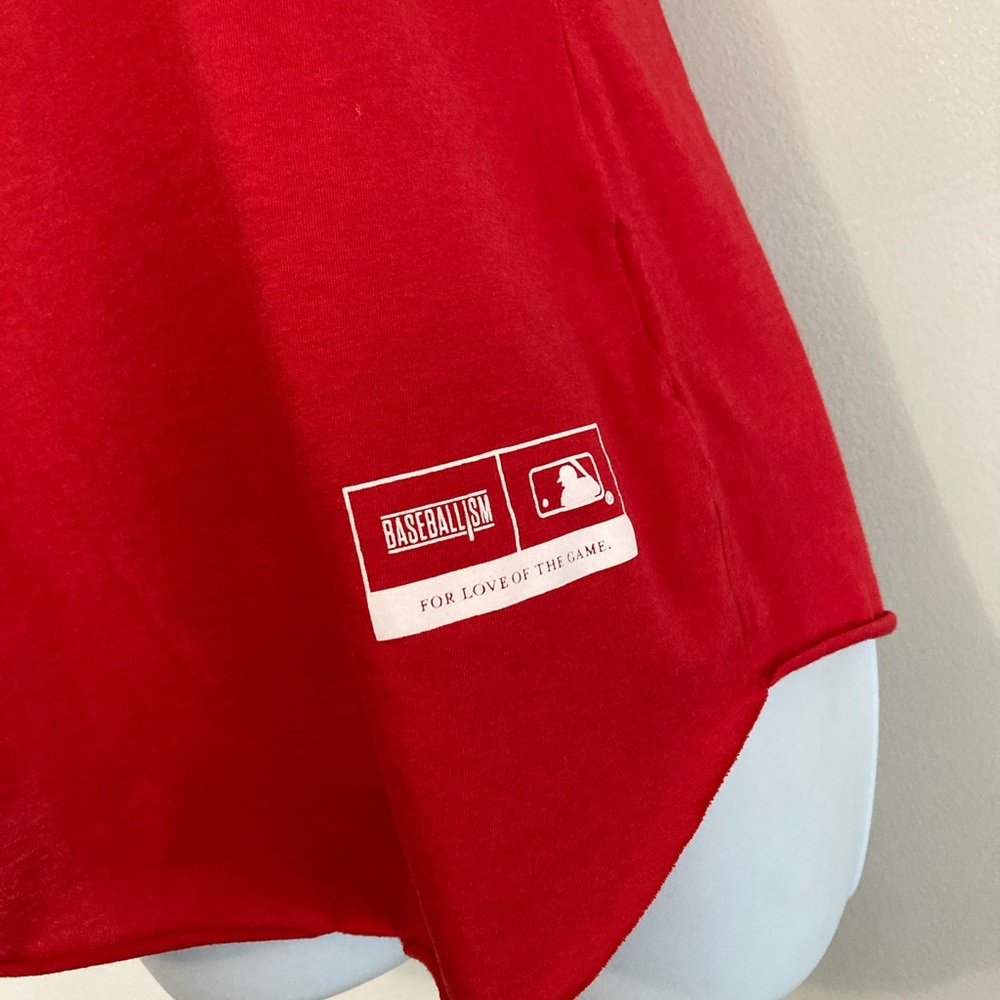 Women's Red Graphic Muscle Tee - Picture 3 of 5